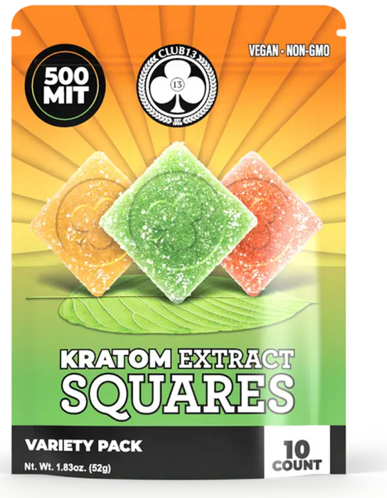 Club 13 Kratom Extract Gummy Squares